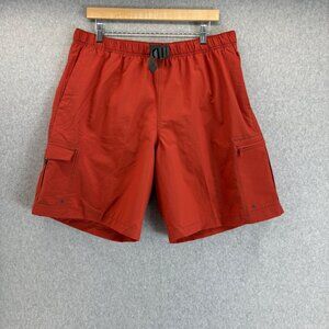 Columbia Mens Burnt Orange‎ Nylon Shorts Belted Cargo Pockets Outdoor Size Large